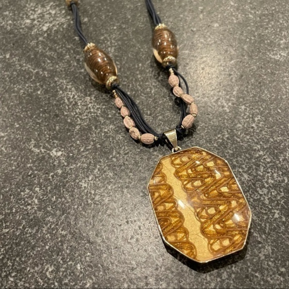 Chico’s Gold Rustic Statement Necklace - image 4